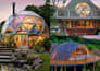 design geodesic dome, glamping dome, tiny home with realistic 3d rendering